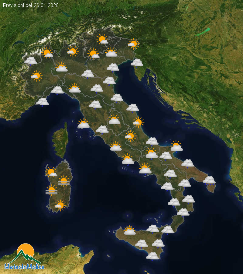 Previsioni Meteo Italia 25-01-2020