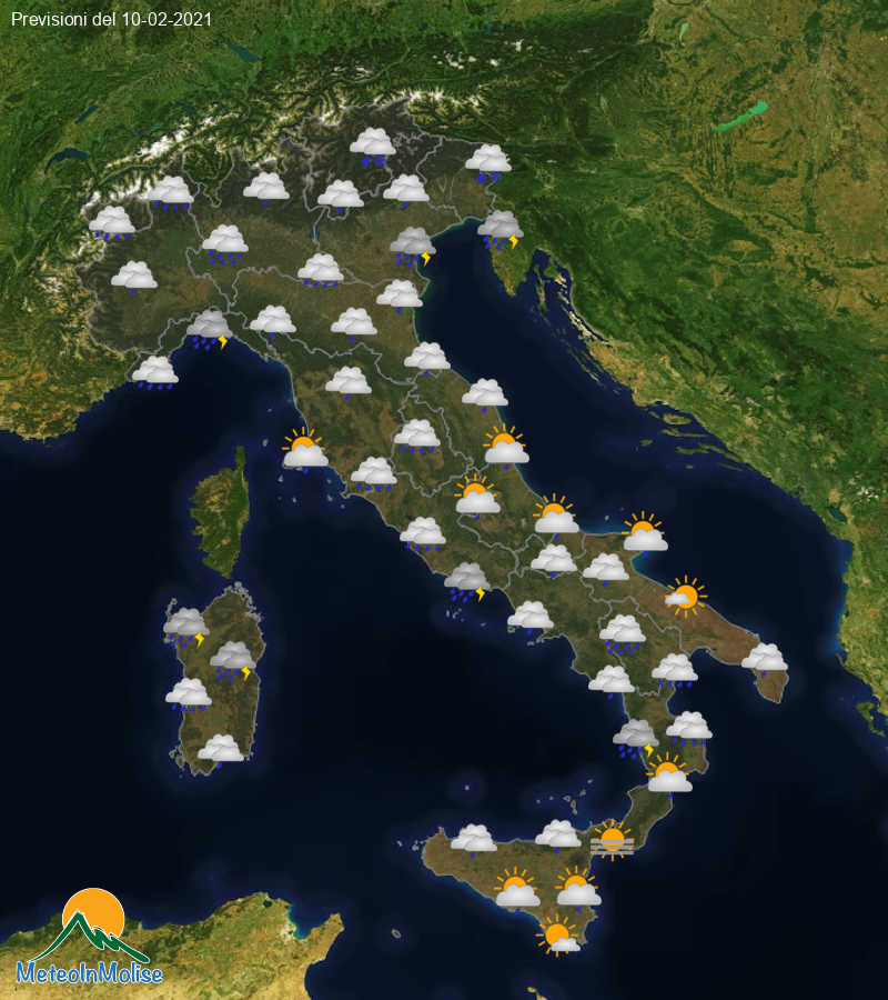 Previsioni Meteo Italia 10/02/2021