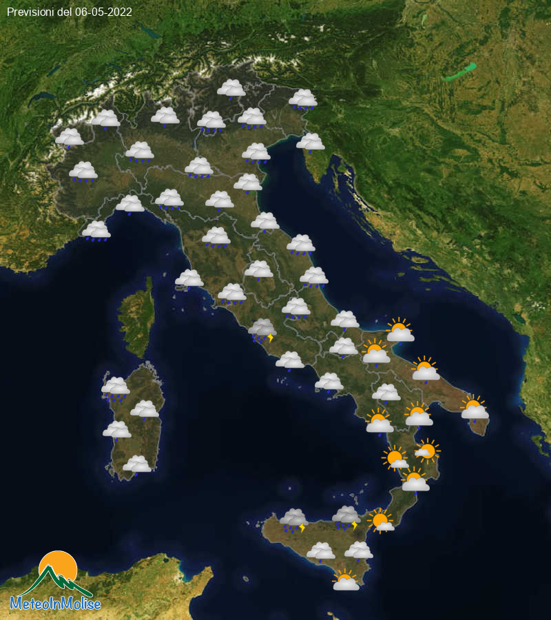 Previsioni Meteo Italia 06/05/2022