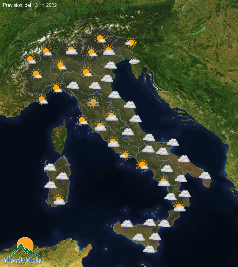 Previsioni Meteo Italia 13/11/2022