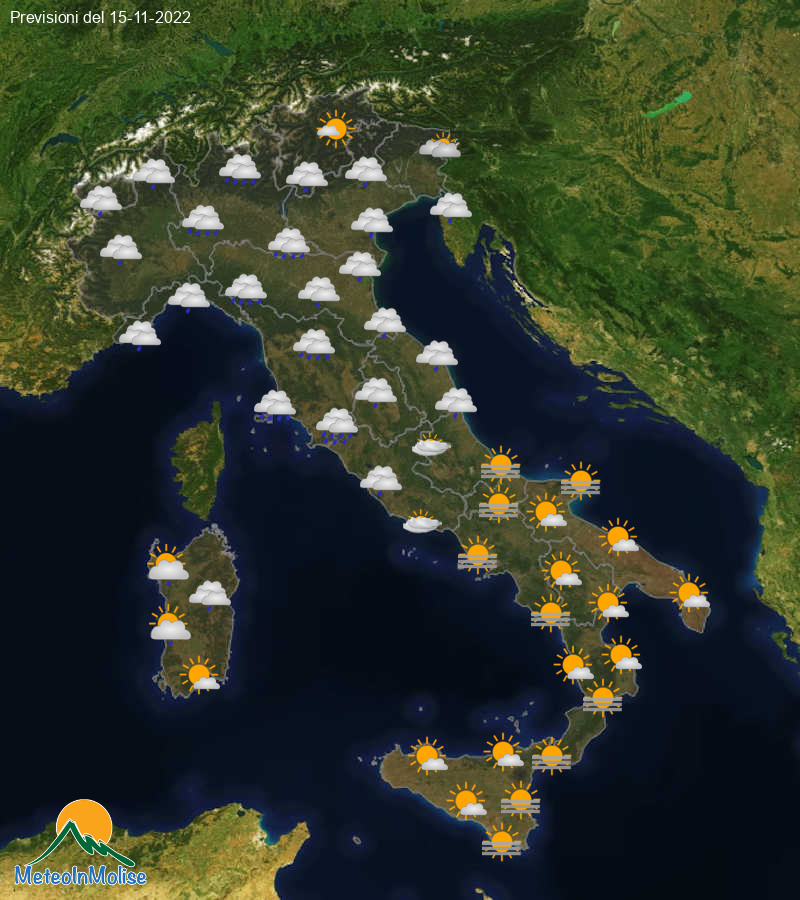 Previsioni Meteo Italia 15/11/2022